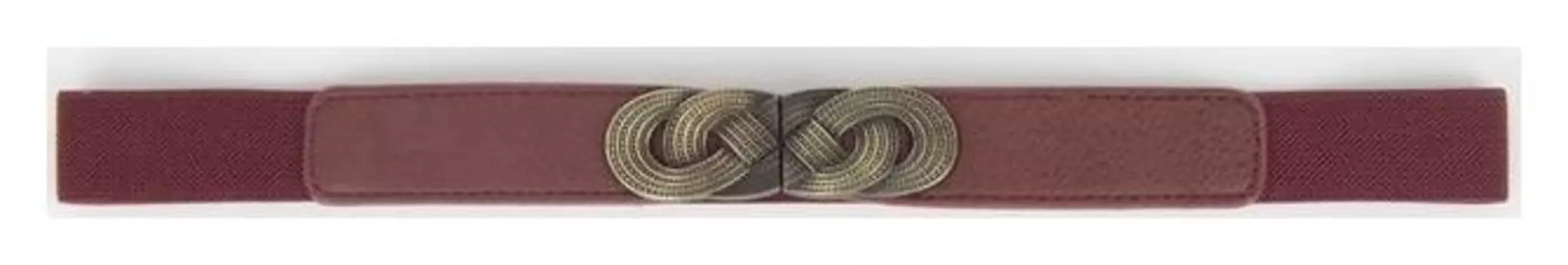 Ремень женский, ширина 2,5 см, резинка, пряжка золото, цвет бордовый