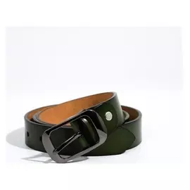 Ремень женский, ширина 2,5 см, винт, пряжка тёмный металл, цвет зелёный