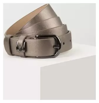 Ремень женский, ширина 2,8 см, гладкий, пряжка металл, цвет бронзовый