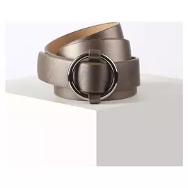 Ремень женский, ширина 2,8 см, гладкий, пряжка металл, цвет бронзовый