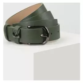 Ремень женский, ширина 2,8 см, гладкий, пряжка металл, цвет зелёный