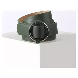 Ремень женский, ширина 2,8 см, гладкий, пряжка металл, цвет зелёный