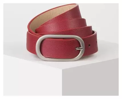 Ремень женский, ширина - 2,8 см, пряжка металл, цвет бордовый