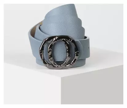 Ремень женский, ширина - 2,8 см, пряжка металл, цвет голубой