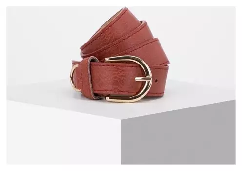 Ремень женский, ширина 2,8 см, винт, пряжка металл, цвет бордовый