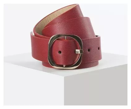 Ремень женский, ширина - 3,5 см, пряжка металл, цвет бордовый