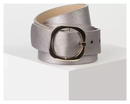 Ремень женский, ширина - 3,5 см, пряжка металл, цвет бронзовый