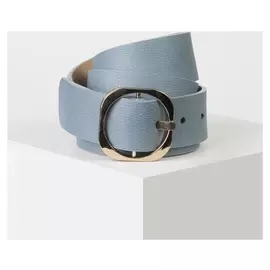 Ремень женский, ширина - 3,5 см, пряжка металл, цвет голубой
