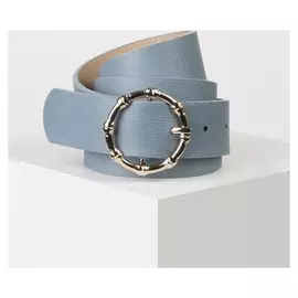 Ремень женский, ширина - 3,5 см, пряжка металл, цвет голубой