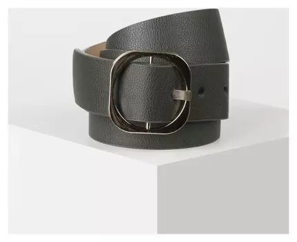 Ремень женский, ширина - 3,5 см, пряжка металл, цвет тёмно-зелёный