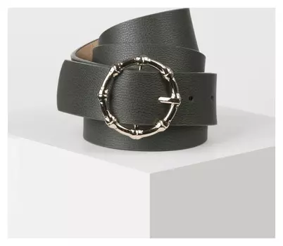 Ремень женский, ширина - 3,5 см, пряжка металл, цвет тёмно-зелёный