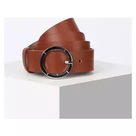 Ремень женский, ширина 3,5 см, винт, пряжка металл, цвет рыжий