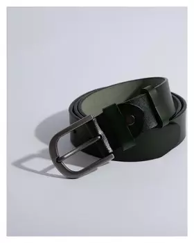 Ремень женский, ширина 3,5 см, винт, пряжка металл, цвет зелёный