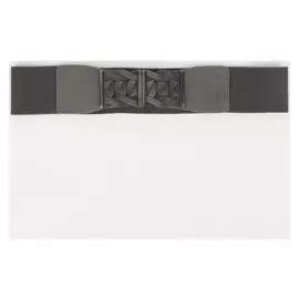 Ремень женский, ширина 5,5 см, резинка, пряжка серебро, цвет тёмно-серый