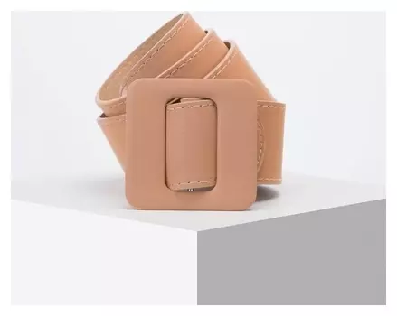 Ремень женский, ширина 7,8 гладкий, затяжка, цвет светло-коричневый