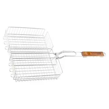 Решетка гриль 260 х 320 х 65 мм. объемная хромированная Camping