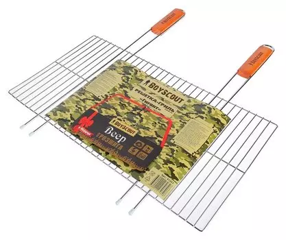 Решетка-гриль Boyscout гигант, веер в подарок, 55 (+5) х 57 х 30 см