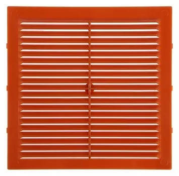 Решетка вентиляционная "Космовент" л194бж, 194 х 194 мм, с сеткой, неразъемная, бежевая