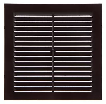 Решетка вентиляционная Zein люкс л155кр, 155 X 155 мм, с сеткой, неразъемная, коричневая