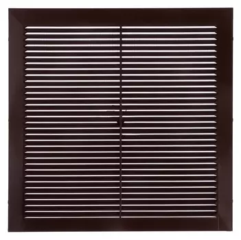 Решетка вентиляционная Zein люкс л300кр, 300 X 300 мм, с сеткой, неразъемная коричневая