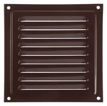 Решетка вентиляционная Zein люкс рм1515кр,150 х 150 мм, с сеткой, металлическая, коричневая