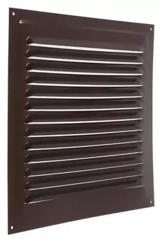 Решетка вентиляционная Zein люкс рм3030кр, 300 х 300 мм, с сеткой, металлическая, коричневая