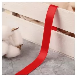 Резинка для бретелей, блестящая, 15 мм, 10 ± 0,5 м, цвет красный