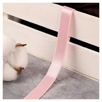 Резинка для бретелей, блестящая, 15 мм, 10 ± 0,5 м, цвет розовый