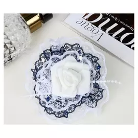 Резинка для волос бант "Школьница" пышный, роза