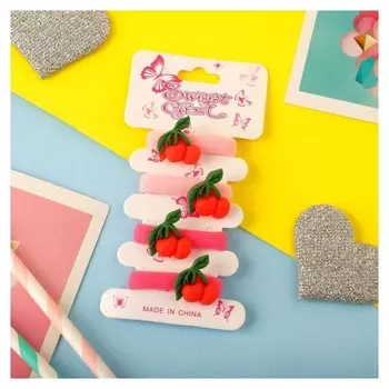 Резинка для волос "Фруктосики" (Набор 4 шт) вишня