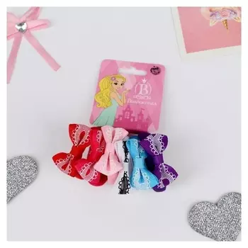 Резинка для волос "Глория" (Набор 6 шт) кружева, 3,5 см