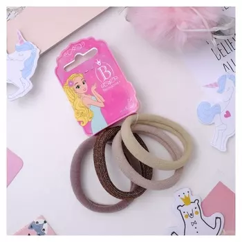 Резинка для волос "Иней" (Набор 4 шт) бежевый