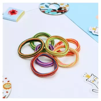 Резинка для волос "Махрушка" (Набор 100 шт) полосочки