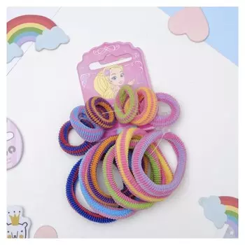 Резинка для волос "Махрушка" (Набор 12 шт) 1,5 см, 4,5 см полоски