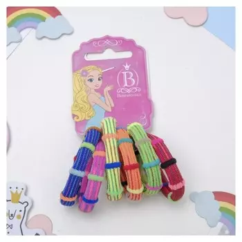 Резинка для волос "Махрушка" (Набор 6 шт) 4 см кольца полоски