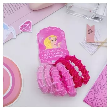 Резинка для волос "Махрушка" (Набор 6 шт) 4 см, розовый