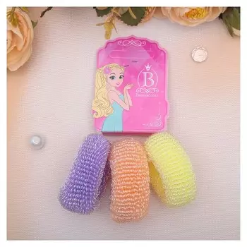 Резинка для волос "Махрушка полоска" (Набор 3 шт) широкая