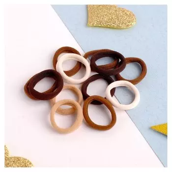 Резинка для волос "Махрушка спорт" (Набор 100 шт) 2,5 см, коричневые тона