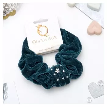 Резинка для волос "Орбита", изумрудный бархат