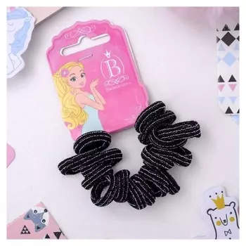 Резинка для волос "Полосы" (Набор 16 шт) чёрные