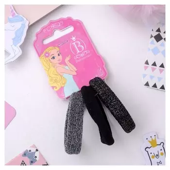 Резинка для волос "Спорт" (Набор 3 шт) чёрная, серебристая