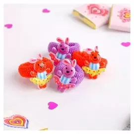 Резинка для волос "Весёлый глянец" зайчики в юбочках