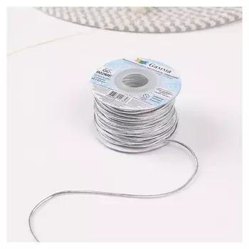 Резинка шляпная, 2 мм, 25 ± 0,5 м, цвет серебряный