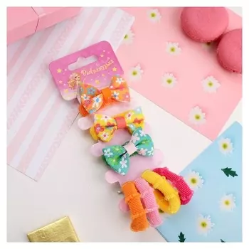 Резинки для волос "Бантик" (Набор 7 шт.), цветочки