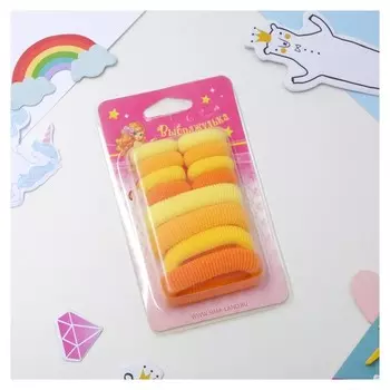 Резинки для волос "Махрушка" (Набор 12 шт.) солнечное