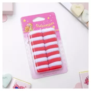 Резинки для волос "Малышка" (Набор 24 шт.), красно-белые