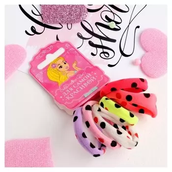 Резинки для волос "Спорт" (Набор 6 шт.) горох