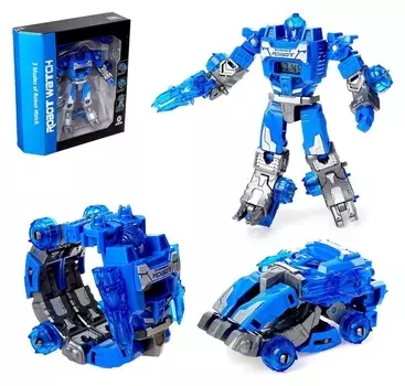 Робот «Часы», трансформируется в робота и машинку, цвет синий