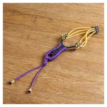 Рогатка, тройной жгут, рукоять металл в оплетке, 8*14 см