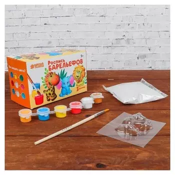 Роспись барельефов из гипса "Животные африки"